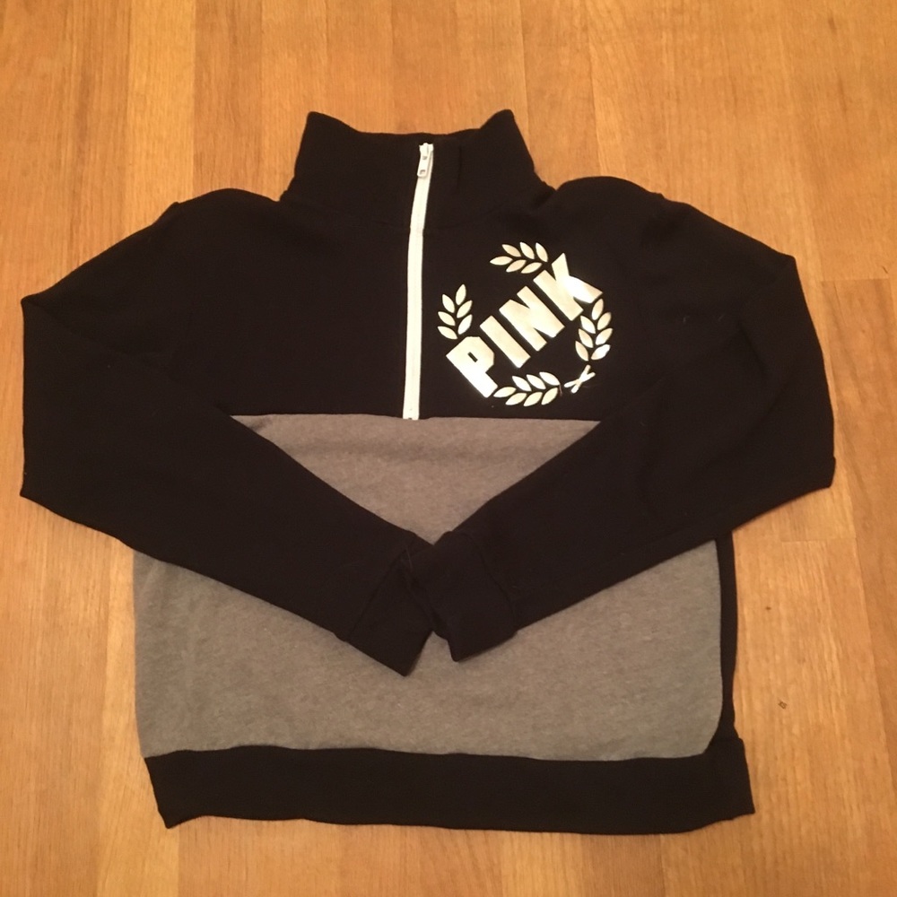 NWOT PINK Black And White Half Zip